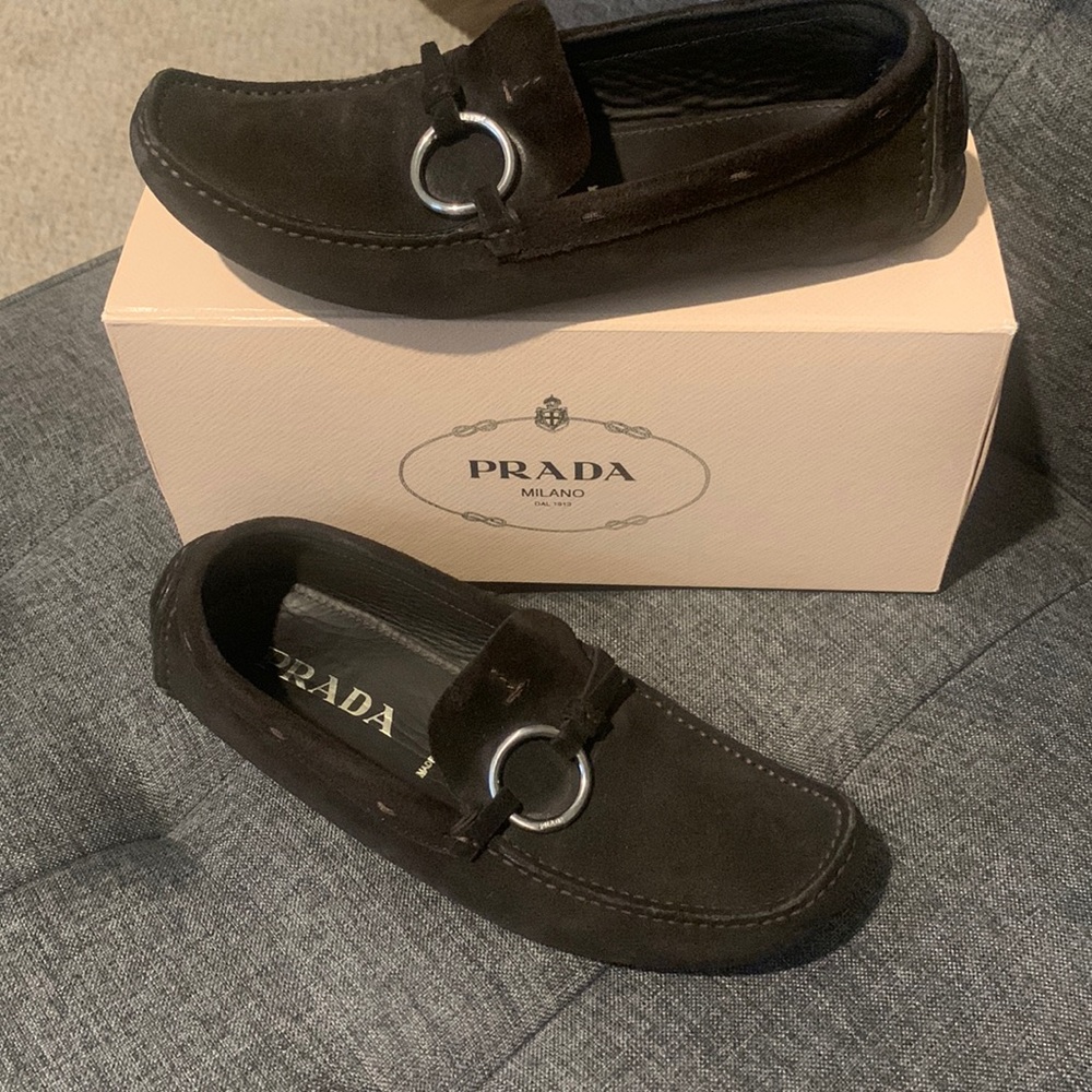 Prada suede loafers with buckle~AUTHENTIC ~